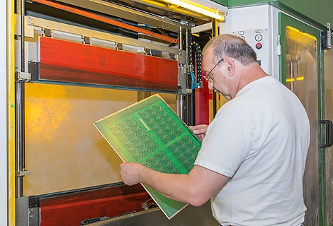 Lötstopplack im vertikalen Siebdruck